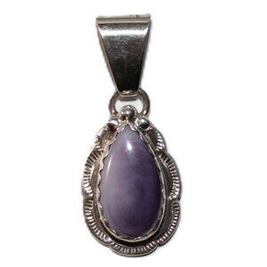 Vintage Sterling Silver South Western Purple Stone Pendant